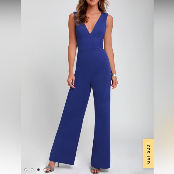 Lulus Pants - Lulus Ready For It wide leg jumpsuit in royal blue